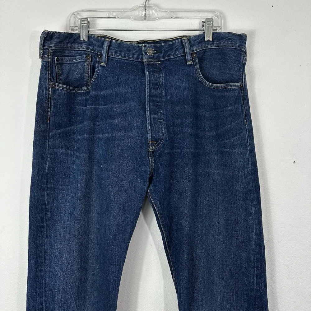 Levi's 501 Jeans Mens 38x34 Button Fly Blue Straight Leg‎ Denim 5 Pocket Cowboy